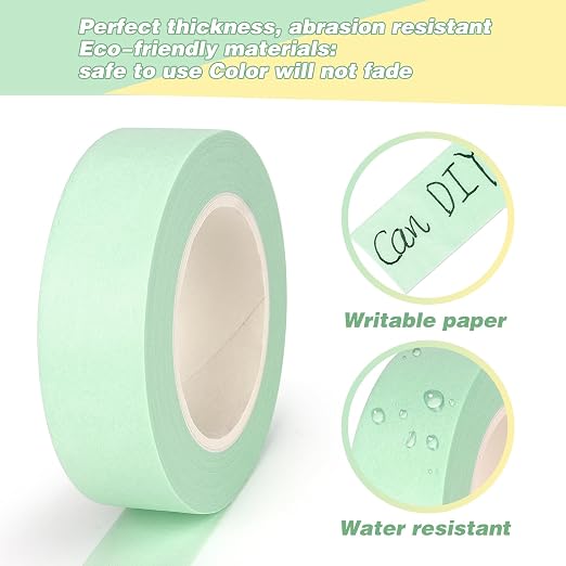 Hutou 8 Rolls Washi Tape Colored Washi Masking Tape 1/2 Inch Rainbow Colors Painters Tape Colorful Craft Art Paper Tape Labeling DIY Decorative Coding Teaching Supplies, Pastel Colors