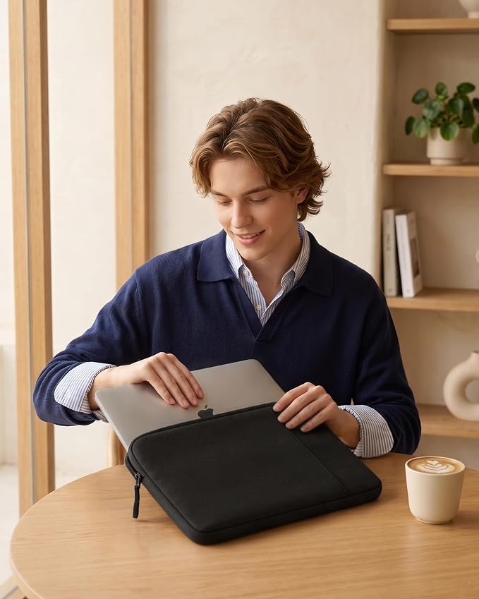 ProCase Laptop Sleeve 15" for MacBook Air/Pro 15 Inch M5/M4/M3/M2, Computer Case Also Compatible with 15" HP Dell ASUS Lenovo Acer Chromebook -Black