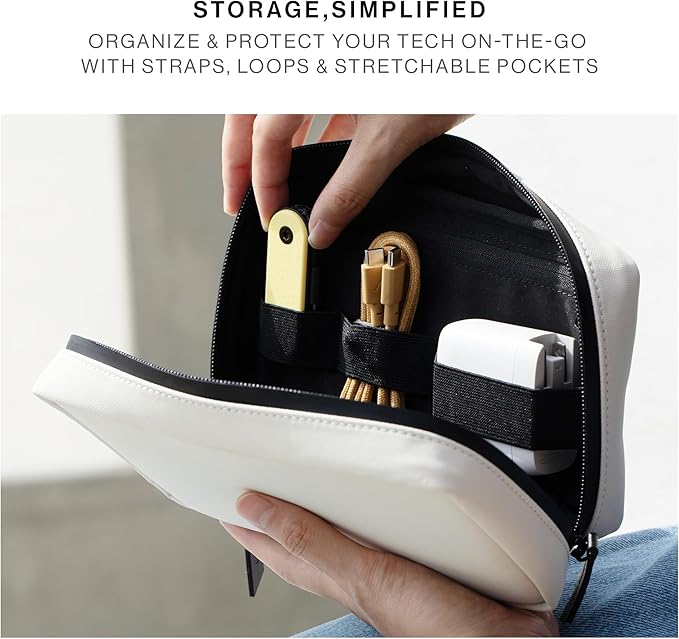 Native Union Stow Organizer – Premium Travel Tech Kit Crafted with Durable Canvas – Keep Essentials Organized with Flexible Storage & Quick-Access Pocket for Cable, Charger, SIM Card & More(Sandstone)