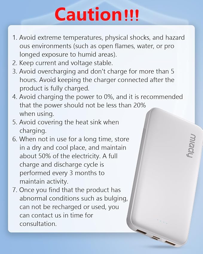 Miady 2-Pack 10000mAh Dual USB Portable Charger, Type-C Charging Power Bank, Slim Battery Pack for iPhone 17/16/15/14, Galaxy S24/22, Android etc