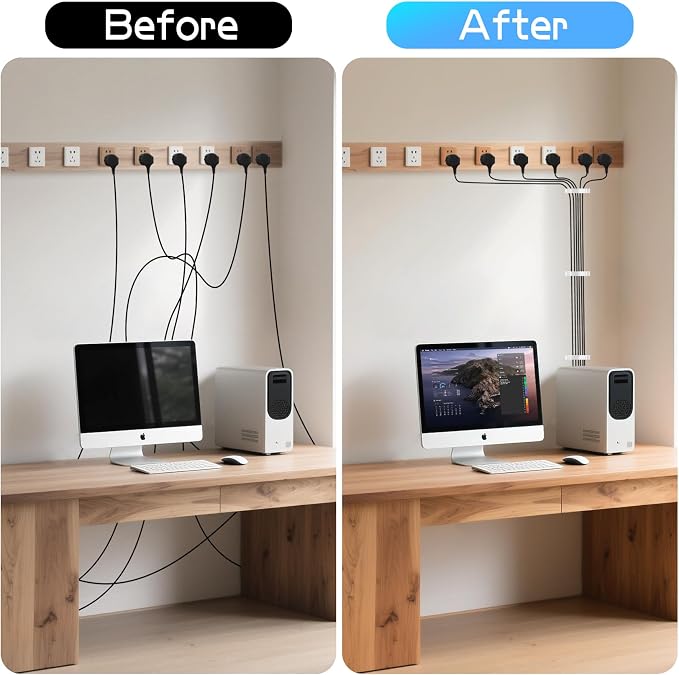 XHF 30pcs Adhesive Cable Wire Clips Kit White, Outdoor Cable Management Wire Organizer Cord Holder for Under Desk, Car, Wall, TV PC Ethernet Cable
