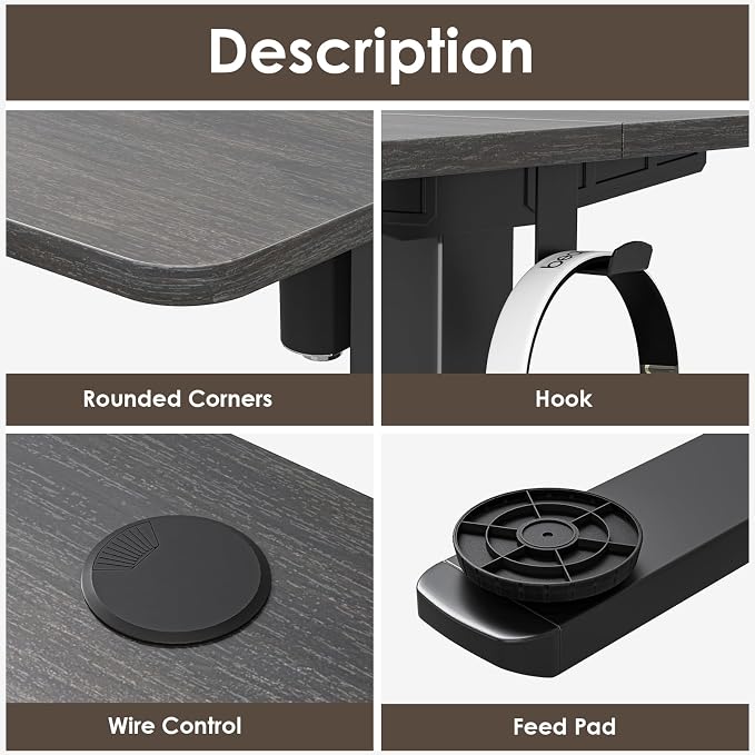 STARY Electric Standing Desk Adjustable Height Sit Stand Home Office Desk with Splice Board