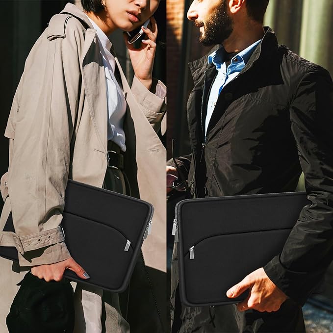 Laptop Case 13.3 inch, Durable Laptop Sleeve 14 inch, Portable Monitor Protective Computer Sleeve with Front Pocket Computer Bag Compatible with MacBook Air Pro 13.3 inch 14 inch, Dell, HP, Black