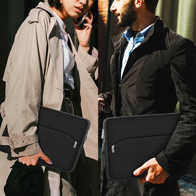 Laptop Sleeve 17 inch, Durable Portable Monitor Protective Cover with Front Pocket, Traveling Computer Carrying Laptop Case Compatible for HP, Dell, Asus, Lenovo, Black