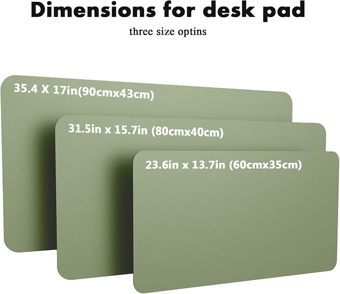 YSAGi Double-Sided Desk Pad, 23.6"x13.7"Leather Desk Mat, Eco Cork Desk Pad Protector,Large Mouse Pad,Waterproof Desk Blotter for Office/Home(Bamboo Green)