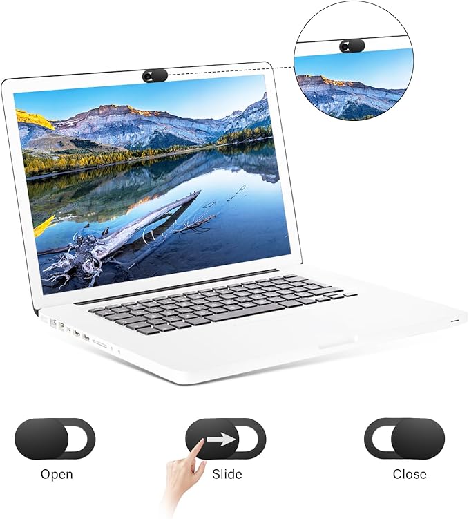 Laptop Camera Cover Slide, Camera Cover Slide, 6 Pack Ultra Thin Webcam Cover Slide for Laptop, Tablet, Desktop, PC, Smartphone, Protect Your Privacy and Security(Black)