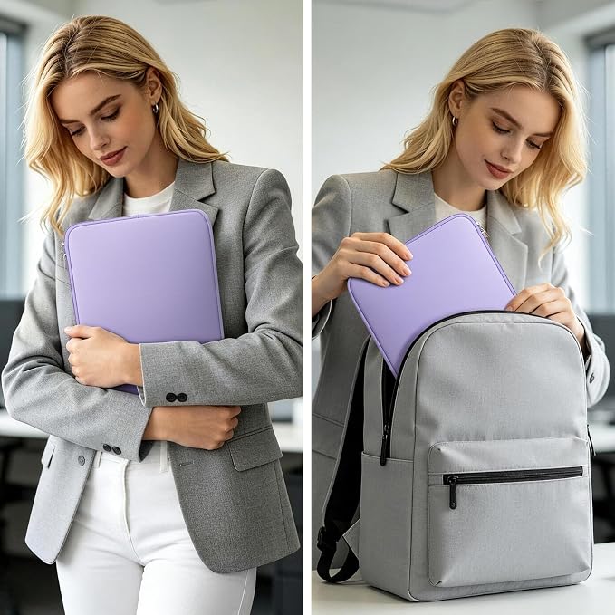 RAINYEAR 13 Inch Laptop Sleeve Compatible with 13.3" MacBook Air/Pro M1 M2 M3 M4 M5 A3449 A3240 A3113 A2681 A2338 Carrying Computer Bag Protective Cover Case (Purple)