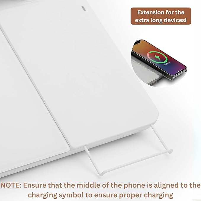 GAROOD Desktop Dry Erase Board with Storage Wireless Charger LED Lamp Desk White Board Desk Board Glass Board with Stand Home Office Organizer Phone Holder 15.8X7X2 inches