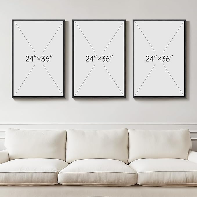 Large Framed Abstract Canvas Wall Art for Living Room, 3 Piece Colorful Minimalist Modern Prints Paintings Artwork for Walls, Neutral Pictures Wall Decor for Bedroom, Office, Dining Room 24x36 In
