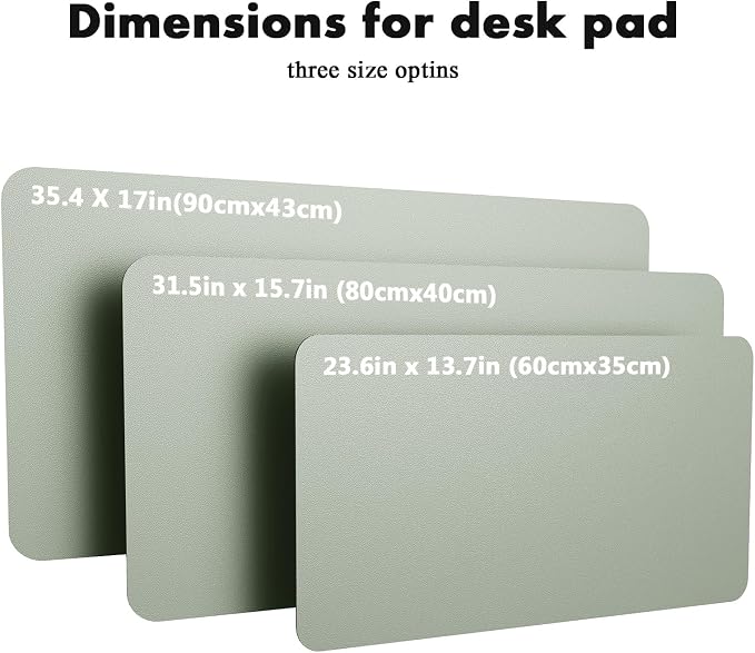 YSAGi Double-Sided Desk Pad, 31.5"x15.7"Leather Desk Mat, Eco Cork Desk Pad Protector,Large Mouse Pad,Waterproof Desk Blotter for Office/Home(Grayish Green)