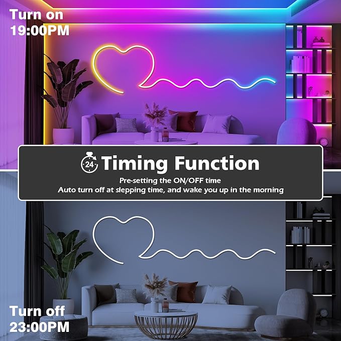 LETIANPAI 20Ft Neon Rope Lights,Flexible Led Rope Lights Control with App/Remote,Multiple Modes Music Sync Gaming RGB Led Neon Lights for Bedroom Outdoor (20FT/6M)