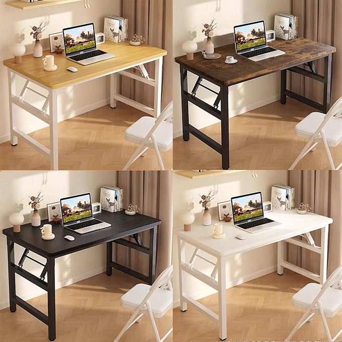 Folding Desk ,39.4 Inch No Assembly Folding Computer Desk, Space-Saving Small Desk for Home Office Bedroom Dorm Study, Compact Portable Foldable Laptop Desk