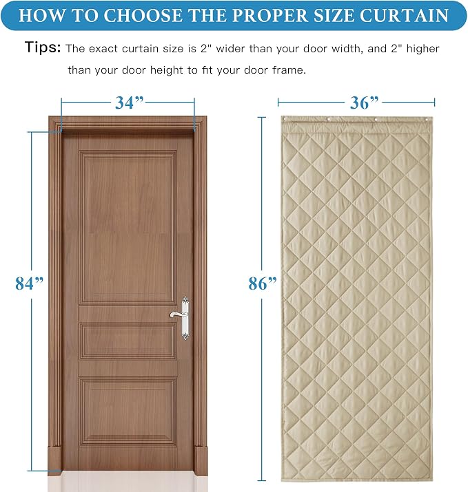 RYB HOME Summer Heat Blocking Thick Quilted Insulated Curtains, Thermal Insulated Curtains Room Divider for Energy Saving Window Treatment for Bedroom Living Room, W36 x L86, Mocha, 1 Panel