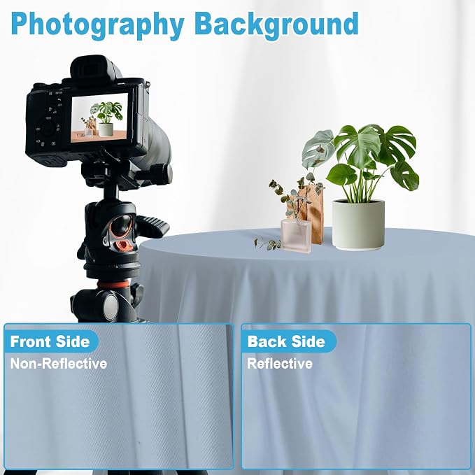 BlueAura Photo Backdrop, 5x7 FT Dusty Blue | Professional Background, Portraits, Product Photography, Wedding Party, Live Streaming Video Recording for Photoshoot