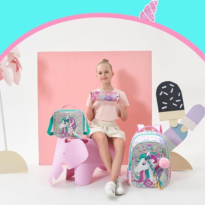 Unicorn Kids Backpack for School Backpack for Girls Primary School Kids Backpacks Daypack Elementary Students for Teens Girls Backpacks for Travel