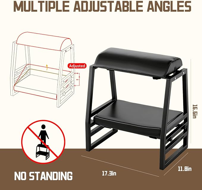 Adjustable Double Step Footrest Under Desk,9-Angle Double Step Foot Stool for Office & Home, Ergonomic Foot Support with Non-Slip Pads - Black