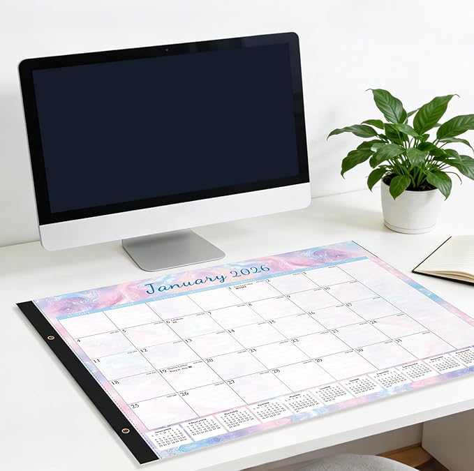 2026 Desk Calendar Large 22x17 – Desk Top Calendar 2026 with plastic cover