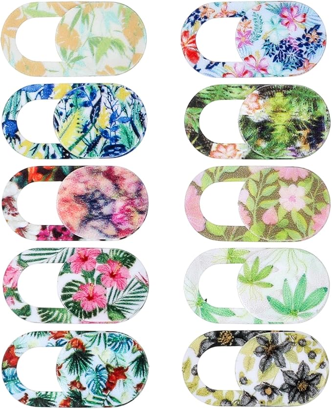 10 Pcs Laptop Camera Cover Slide Webcam Cover Slide Cute Web Camera Slider Ultra-Thin for Laptop PC Computer Cell Phone Tablet Accessories Protect Your Visual Privacy Flowers