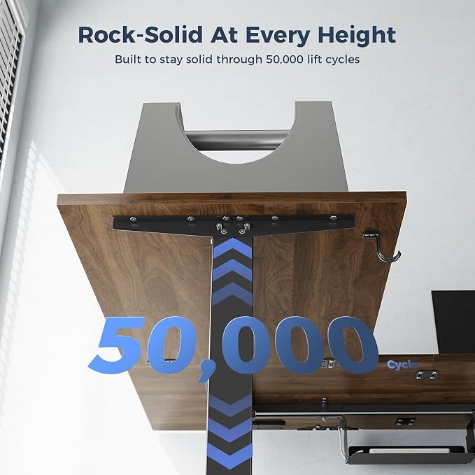 Klicelor L Shaped Standing Desk 63 x 55 Inch,Electric Height Adjustable Corner Desk with Cable Management & Power Outlets, Ergonomic Sit Stand Up Computer Table for Home Office,Dark Walnut