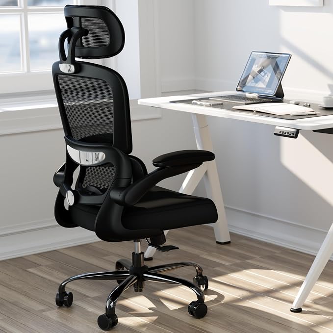 TRALT Office Chair Ergonomic Desk Chair, 330 LBS Home Mesh Office Desk Chairs with Wheels, Comfortable Gaming Chairs Black Pack of 10