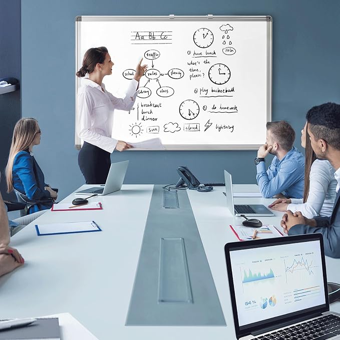 Whiteboard Dry Erase Calendar for wall, Weekly & Monthly Planner Dry Erase Board 24" X 18" Double-Sided for Office, Home and School