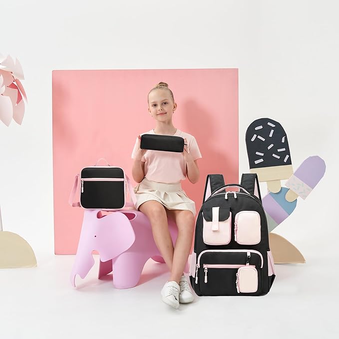 Cute Backpack for Girls Aesthetic Backpack School Backpack for Girls Backpack with Lunch Box Back to School Supplies