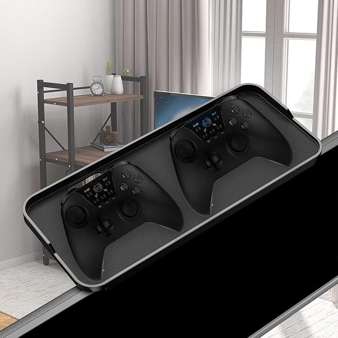 TV Screen Top Shelf Monitor Shelf Adjustable Computer Screen for Office Desk, Cellphone Stand, Media Box, Game Console, Router 11.8 x4.7 inch TV Tray Stand Mount Storage Organizer Bracket