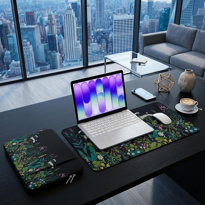 Laptop Sleeve Case for MacBook Neo/Air/Pro 13 inches A18/M5/M4/M3/M2/M1 Chip 2026-2020 A3404 A3449 A3240 with 2 Pockets Tablet Bag Accessories (Green Grass)