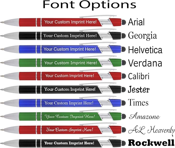 Express Pencils - The Legacy - Custom Metallic Printed Name Pens with Black Ink - Imprinted with Logo or Message - Great Gift Ideas - FREE PERSONALIZATION 12 pcs/pack (Red)