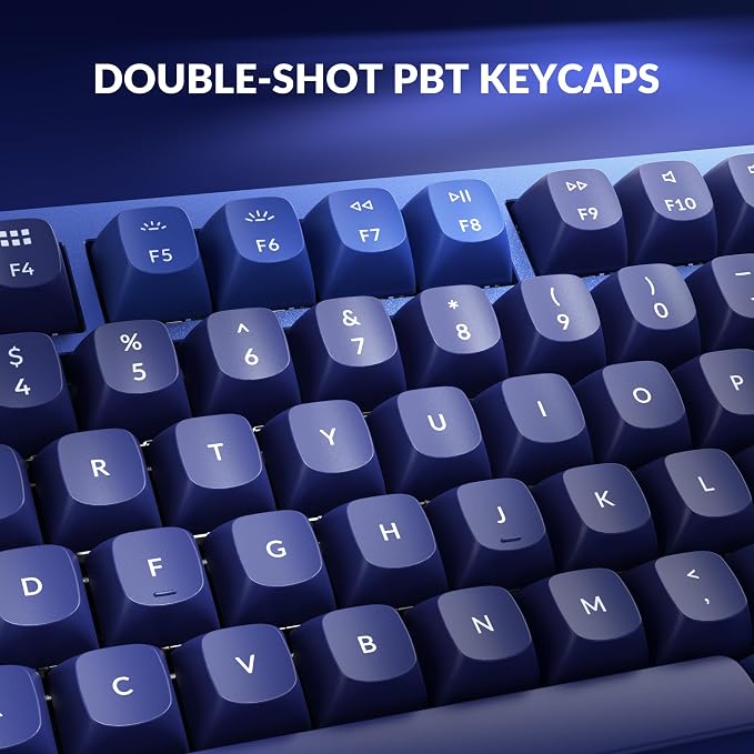 Keychron Q1 RGB Wired Custom Mechanical Keyboard Knob Version, 75% Layout QMK/VIA Programmable with Hot-swappable Gateron G Pro Brown Switch Double Gasket Compatible with Mac Windows Linux (Blue)