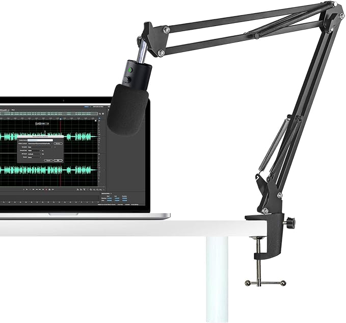 Razer Seiren X Boom Arm with Pop Filter - Mic Stand with Foam Cover Windscreen for Razer Seiren X Streaming Microphone by YOUSHARES