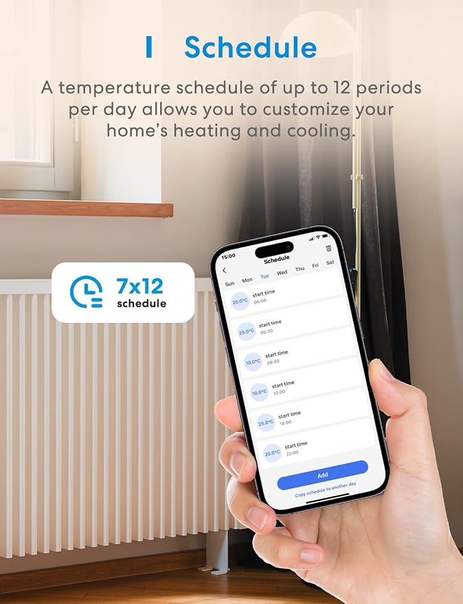 meross Smart Temperature Controller 15A 1800W, Smart Wi-Fi Thermostat Controlled Outlet Plug Works with Apple Home, Alexa, Google Home for Heating Cooling Homebrew Fermentation Reptiles Greenhouse