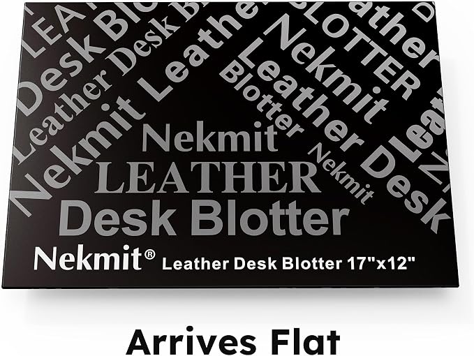 Nekmit Leather Desk Blotter Pad 17 x 12 Inches, Flat, Non-Slip, Waterproof, Green