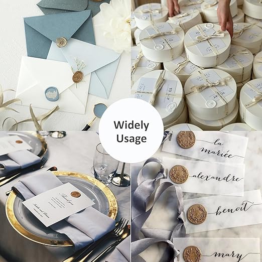 Wax Seal Beads Kit - 300pcs Translucent Sealing Wax Beads with Wood Melting Warmer, Spoon & 10 Mini Candles for Stamp Seals, Wedding Invitation, Envelope, Cards, Gift Wrapping Decorations