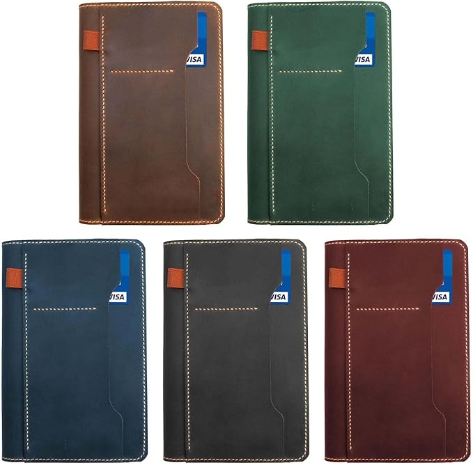 Genuine Leather Notebook Notepad Cover for TOPS The Legal Pad Writing Pads Docket 5" x 8" Cover, retro real leather portfolio folder cover organizer (Brown)