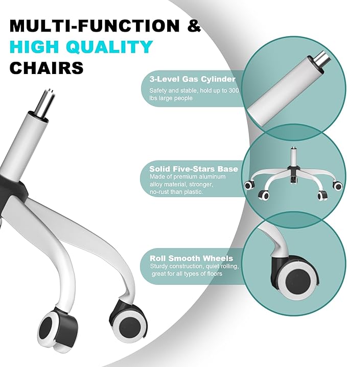 Mimoglad Office Chair, High Back Ergonomic Desk Chair with Adjustable Lumbar Support and Headrest, with flip-up Armrests for Guitar Playing, 5 Years Warranty (Modern, Charcoal (White Frame))