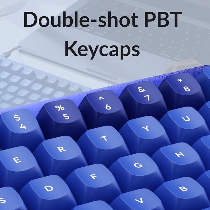 Keychron Q1 RGB Wired Custom Mechanical Keyboard, 75% Layout RGB Backlight with Hot-swappable Gateron G Pro Red Switch Double Gasket Compatible with Mac Windows Linux (Blue) -Version 2