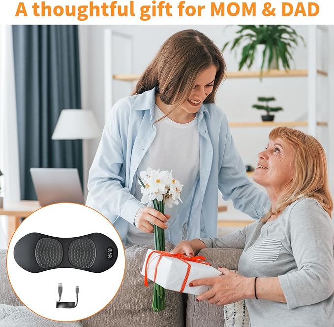 3-in-1 Electric Lumbar Support Pillow, Triple Fusion Back Massager with Heat & Massage & Traction, Back Massager for Pain Relief Deep Tissue, Designed for Daily Back Relaxation and Spine Support