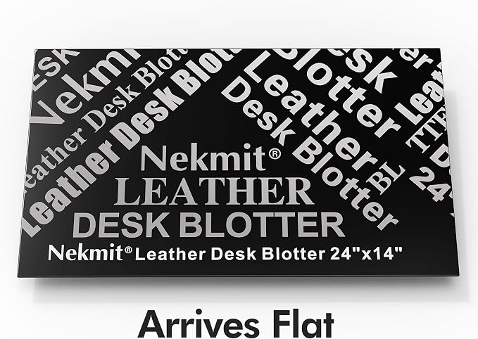Nekmit Leather Desk Blotter Pad 24 x 14 Inches, Flat, Non-Slip, Waterproof, Green