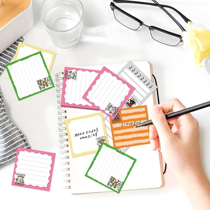 Funny Sticky Notes Gifts - 9 Pack Colorful Fun Animal Notepads Gag Gifts for Work 3x3 Inch, Sarcastic Animals Self-Adhesive Memo Pads Office Supplies for Coworkers (450 Sheets)