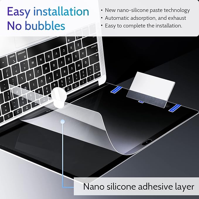 Peslv 3-Pack Anti Blue Light Screen Protector for MacBook Pro 13 Inch(2016-2022,M1,M2)&MacBook Air 13In(2018-2021,M1), 13.3" Mac Laptop Glare Filter Uv Blocker Shield Cover Eye Protection Film
