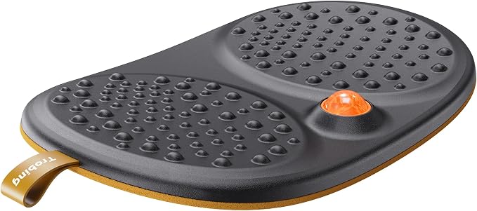 Trobing Standing Desk Mat Balance Board with Rollerball, Wooden Wobble Anti Fatigue Mat Balance Board for Standing Desk, Home Office Non-Slip Comfort Floor Mat to Relieve Foot, Knee, and Back Pain