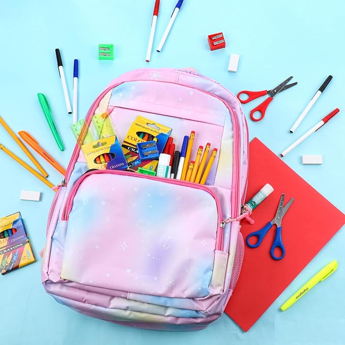 Maitys 6 Pack 17'' Bulk Backpacks with Supplies Kit, Bookbags for Donation Charities (Printed Color,Graffiti)