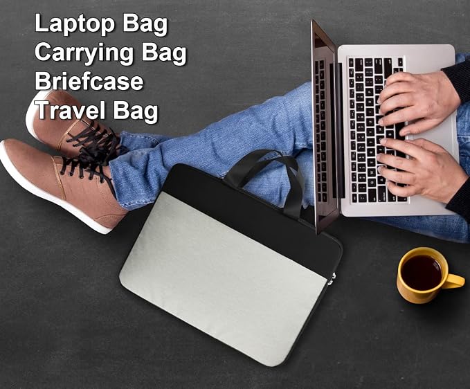 Laptop sleeve 15.6 inch, Laptop Case, laptop bag, Durable Shockproof Protective Computer Cover Carrying Bag Briefcase for 15" 15.6" HP Asus Acer Dell Lenovo Laptop Notebook Ultrabook, (Black/Grey)