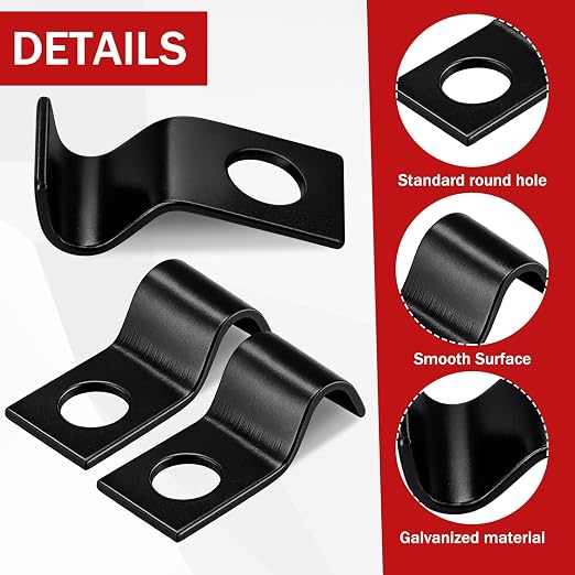 Yaocom 100 Pcs Cable Wire Screw Clips 1/4 Inch, Zinc Plated Steel Clamp Outdoor Cord Clips for Wall Mounting Wire Management(Black,1/4 in)