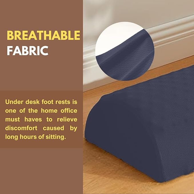Ergonomic Foot Rest for Under Desk at Work - Under Desk Footrest for Short Foot Stool - Portable Footrest for Couch & Office Leg Rest Pillow - Elevation Feet Support for Women & Men Office Accessories
