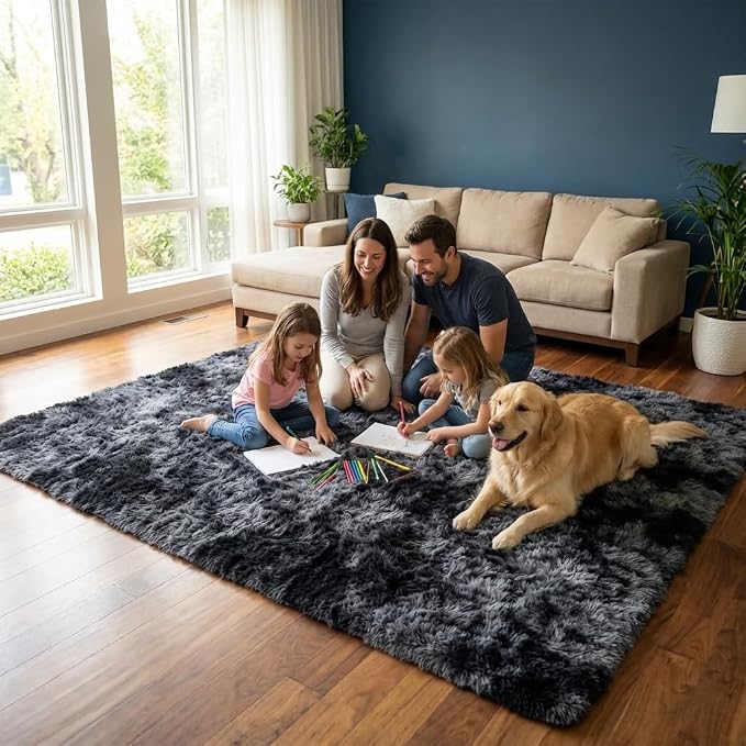 Mugorn Small Soft Shag Rugs for Bedroom, 4x6 Fluffy Area Rugs for Living Room