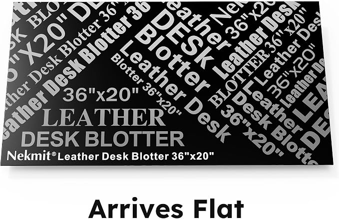 Nekmit Leather Desk Blotter Pad 36 x 20 Inches, Flat, Non-Slip, Waterproof, Green