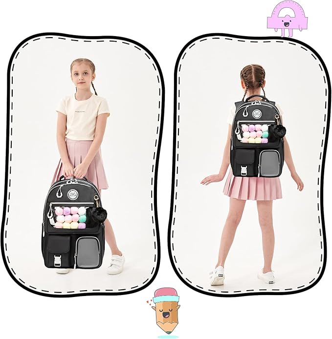 Cute Backpack for Girls Aesthetic Backpack School Backpack for Girls Backpack with Lunch Box Back to School Supplies