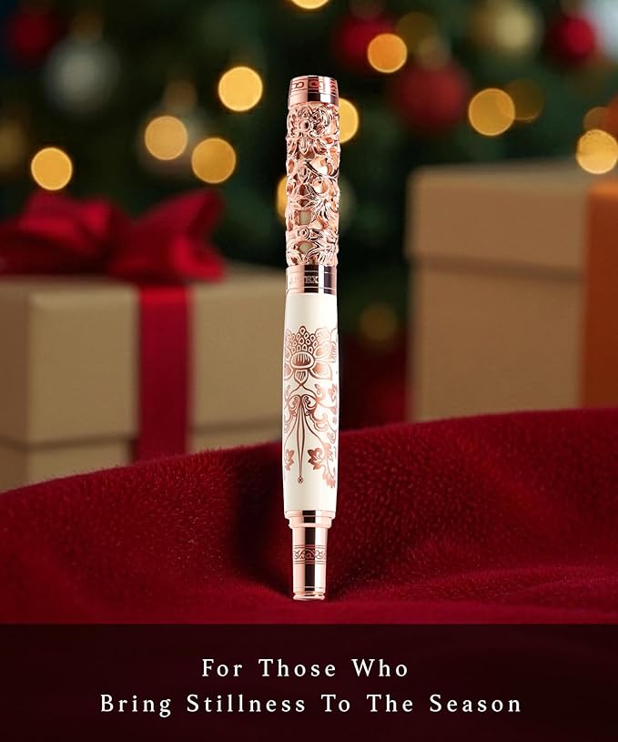 ARTEX Executive Rollerball Pen Sets With Stand-Museum Collections-Crafting Timeless Beauty-Luxury Pen Gift & Office Desk Decor, German SCHMIDT refill, Solid Metal & Marble Texture